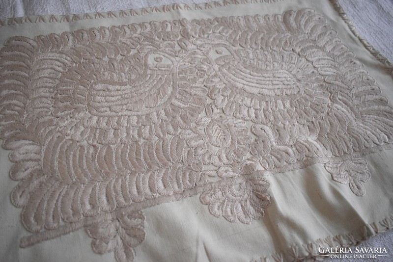 Embroidered canvas Transylvanian written pillow cover decorative pillow bird pattern 64 x 44 cm