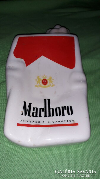 Retro 1999. Hungarian small-scale hand-painted Marlboro porcelain ashtray 16 x 9 cm according to pictures