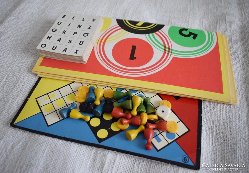 Don't laugh early board game, chess, checkers, calculator... Old game boards, letter boards mixed