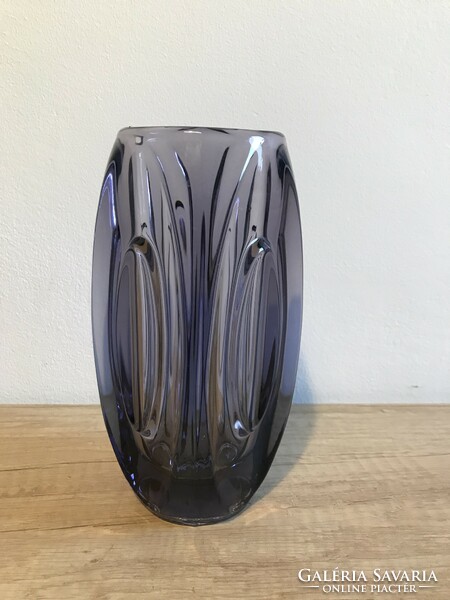 Rudolf Schröter bullet/ lencse váza, 20 cm, Sklo Union mid -century