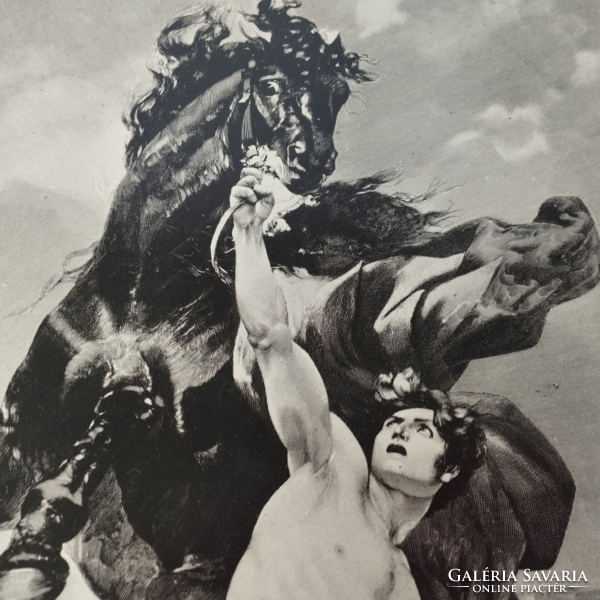 F. Schommer - Alexander the Great Tames Bucephalus - print on aluminum plate