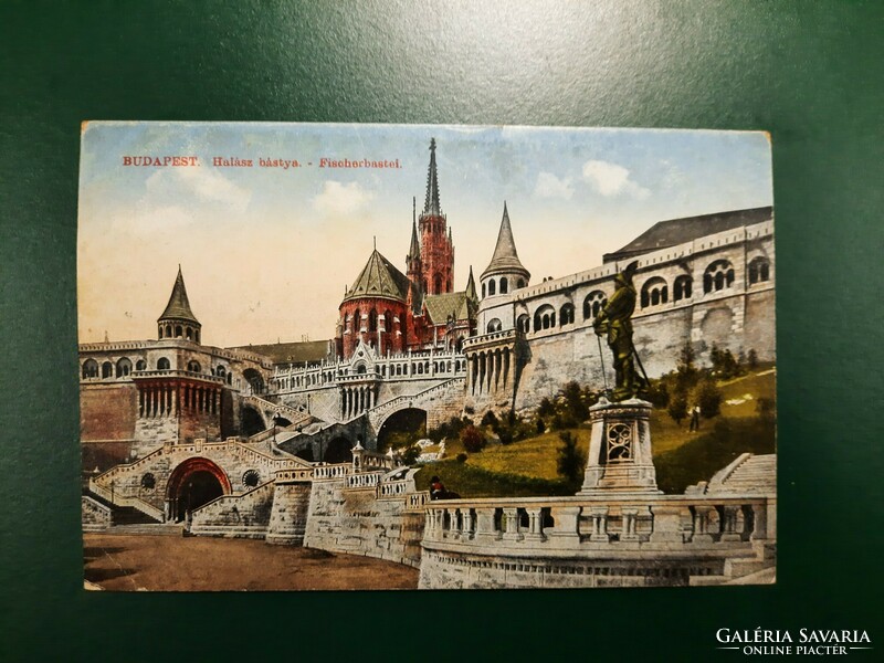 Old postcard. Fisherman's Bastion Budapest. 8