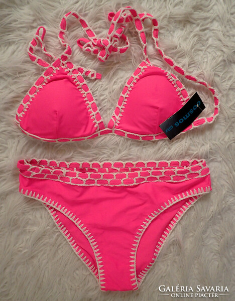 Új, címkés, Cosmos City márkájú, erős pink színű, női kétrészes fürdőruha bikini