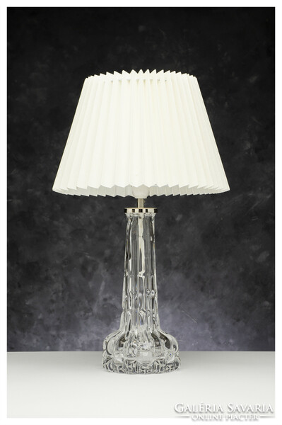 Vintage orrefors crystal glass table lamp from the 60s | carl fagerlund design | rd 2052