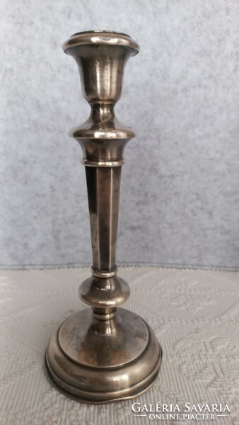 Antique alpaca candle holder with 