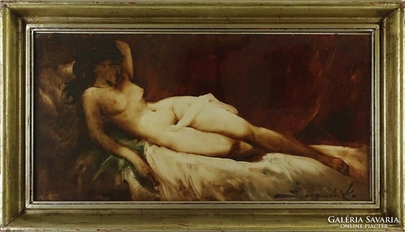 1P810 Szegvári Károly : Fekvő női akt 31.5 x 63 cm