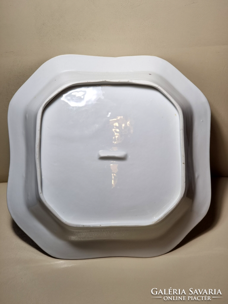 Régi 8 szögletű csodaszép orgonás porcelán tál/ tányér