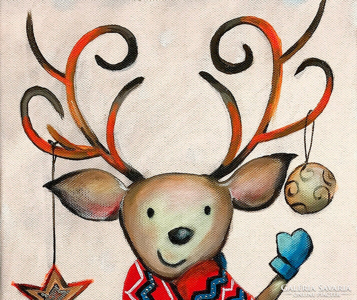 Rudolf - acrylic painting - 58 x 24 cm