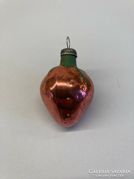 Old glass Christmas tree decoration strawberry