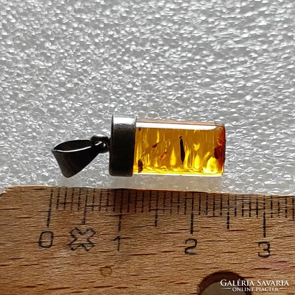 Antique unmarked verified silver amber pendant