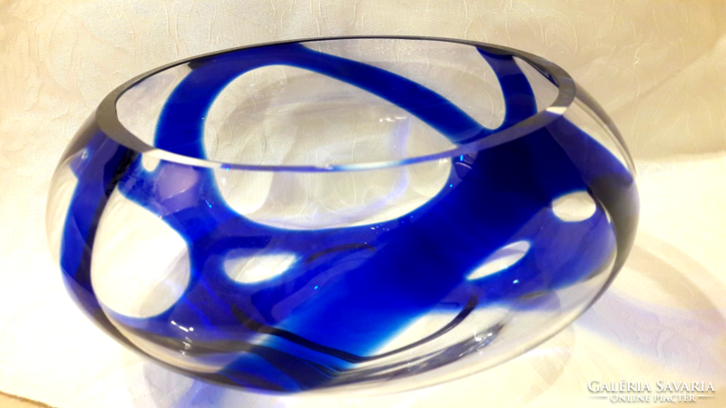 Large artistic crystal bowl 22 cm