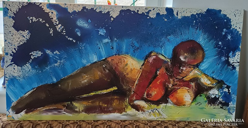120X60 cm signed nude oil painting
