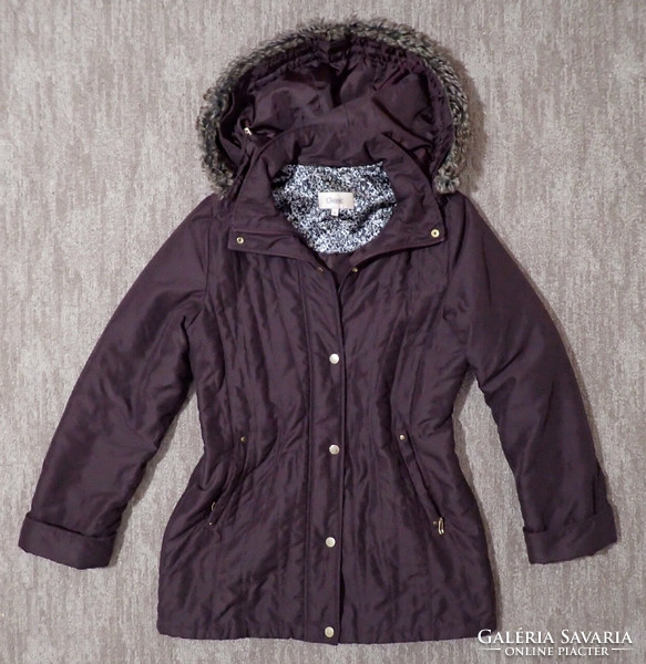 Classic márkájú, sötétlila sötétbordó, 10-es méretű, tavaszi átmeneti kapucnis női kabát dzseki