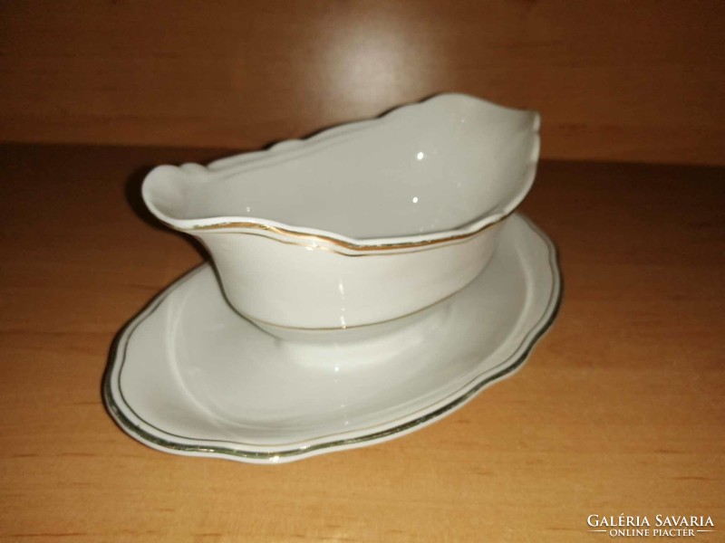 Antik Zsolnay porcelán saucière, szószos, mártásos csésze, tál (24/d-2)