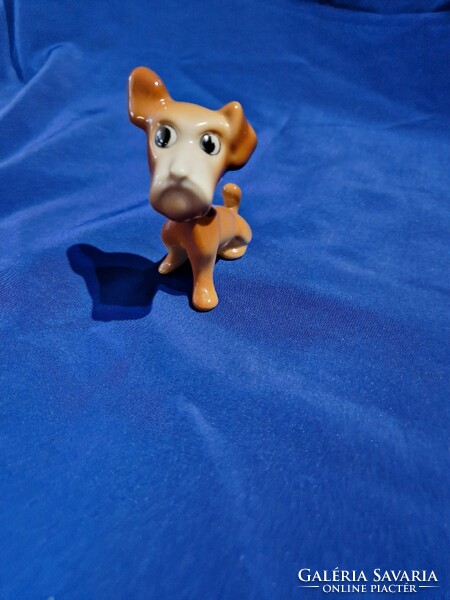 Bólogatós levehető forgó fejű porcelán kutya gyűrűtartó