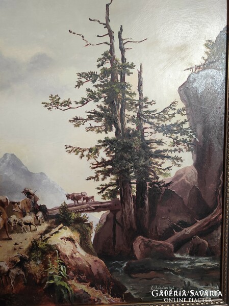 Alpine mountain rest, painting