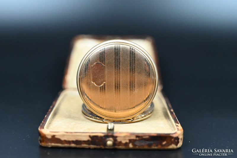 14K doxa double case gold pocket watch, with original box