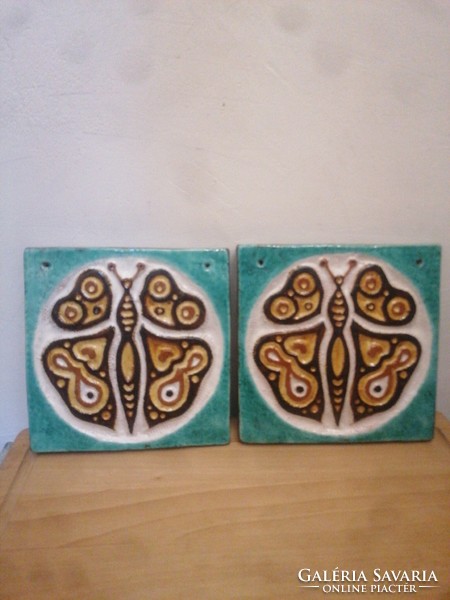 Ágnes Borsódy ceramic butterfly wall decoration