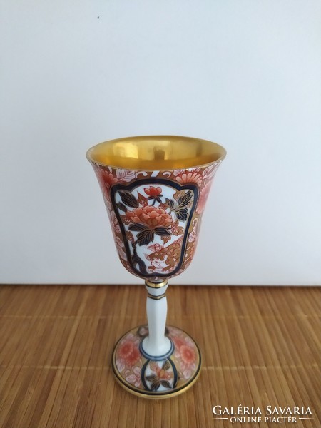 Arita yaki Japanese richly decorated porcelain stemware