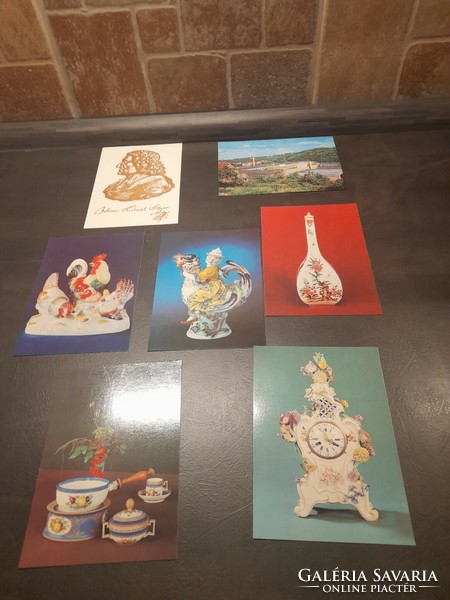 Porcelain manufactory meissen 7 postcards in one