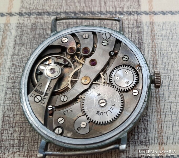 Tellus classic, cortebert 523, 1930-31, 40 mm, rare, Roman dial watch