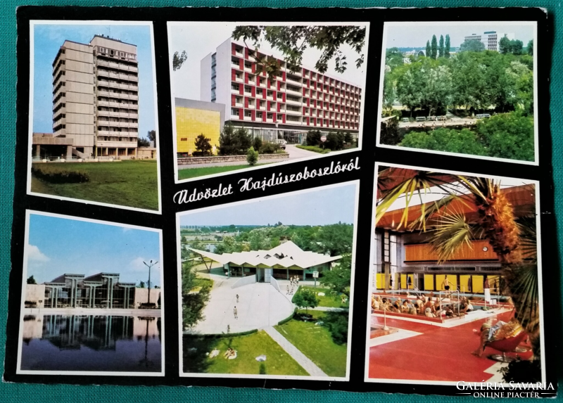 Hajdúszoboszló details, mosaic postcard, used, 1978