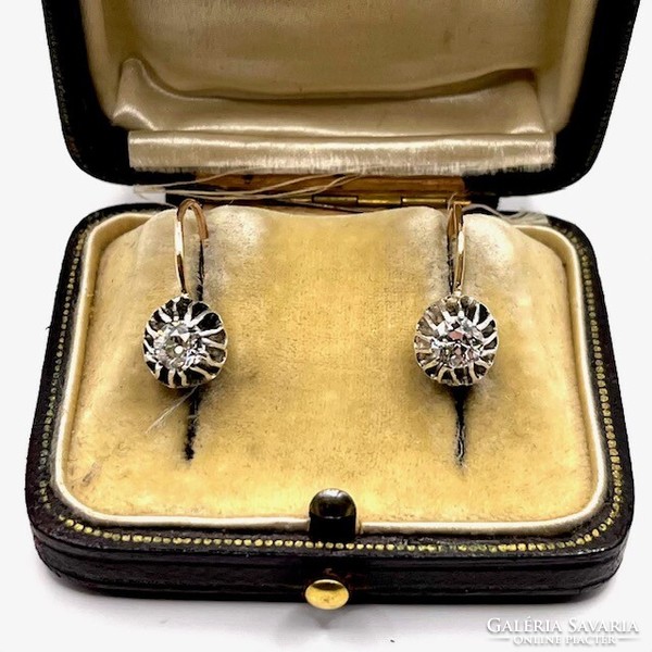 4857. Art Deco Arany Fülbevaló Gyémántokkal
