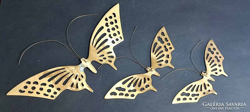 Huge vintage copper butterfly 3 pcs negotiable wall decoration design