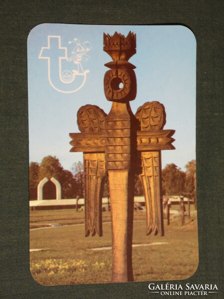 Card calendar, Baranya savings association, Mohács memorial park, headstone, 1996, (6)