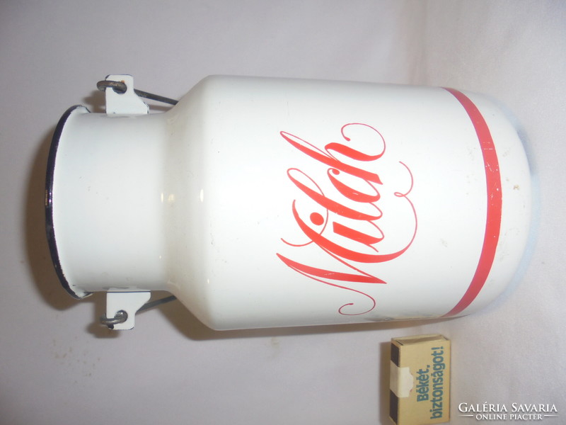 Retro two-liter enamel jug, milk jug with 