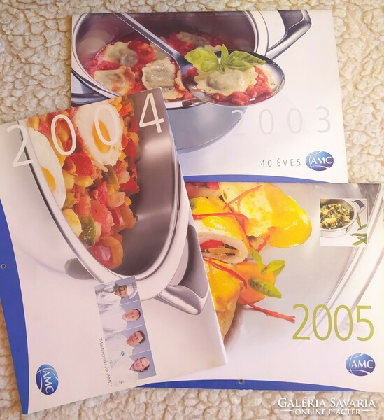 3 pcs amc recipe calendar 2003, 2004, 2005.
