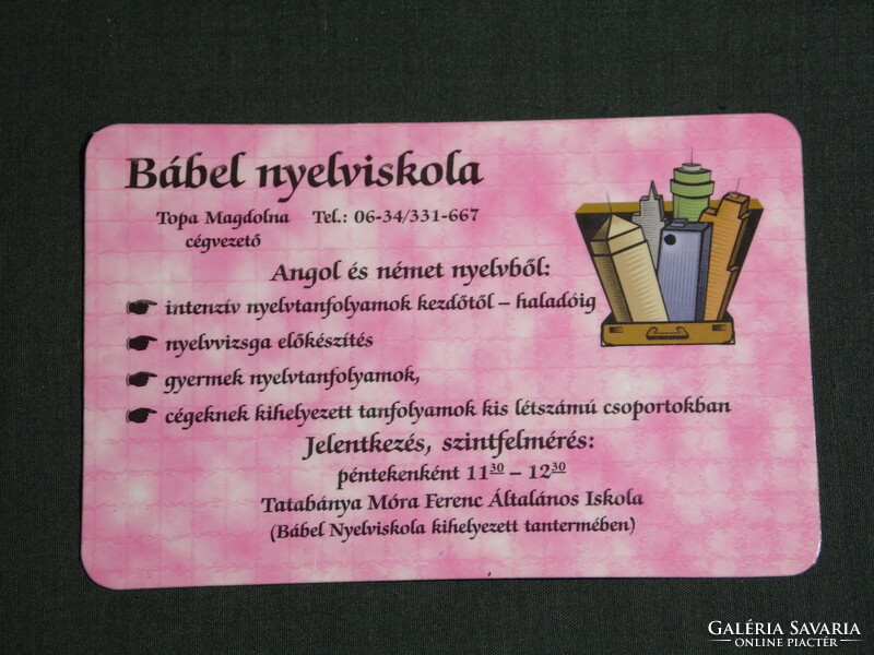Card calendar, Babel language school, Topa Magdolna, Móra Ferenc primary school, Tatabánya, 1998, (6)