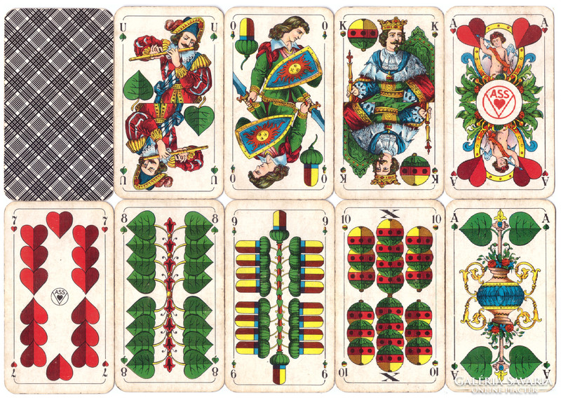 233. Schafkopf tarock német sorozatjelű kártya Bajor kártyakép 36 lap ASS1970 körül