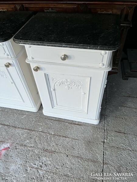 2 marble bedside cabinets