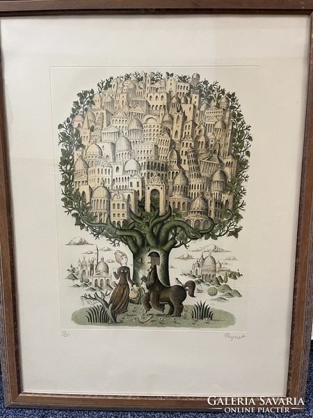 French graphic etching by Raymond Peynet