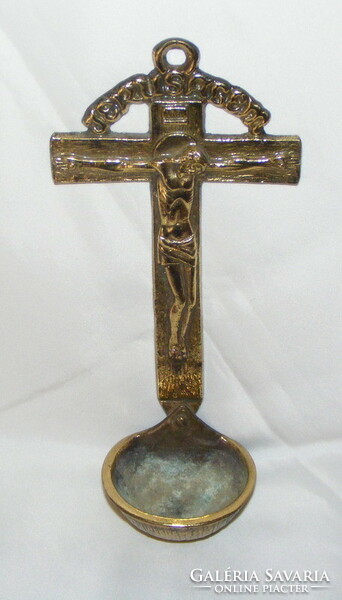 Copper Jesus holy water container