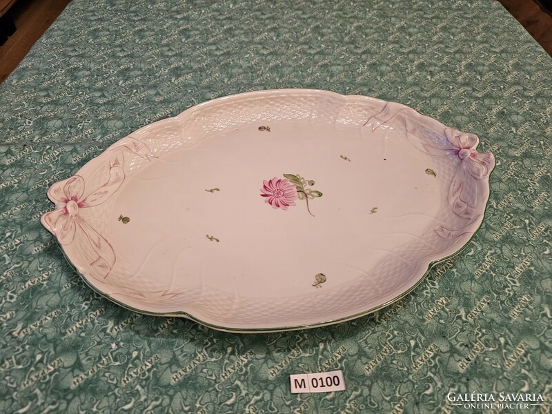 M0100 Herend tertia steak plate with aster pattern 42x29 cm