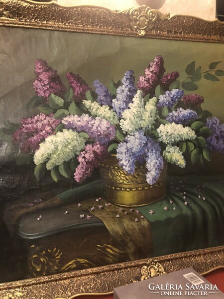 Hoppe Dietrich Dezső festménye - Orgonavirág csendélet