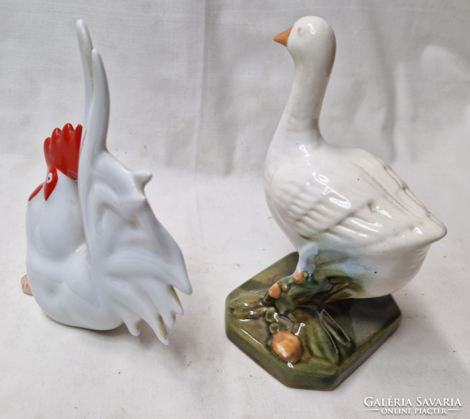 Porcelán kakas és liba hibátlan állapotban együtt eladók