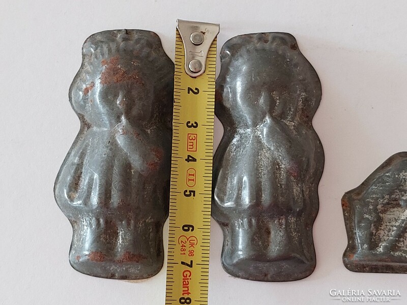 Old chocolate mold metal confectioner's accessory 3 pcs