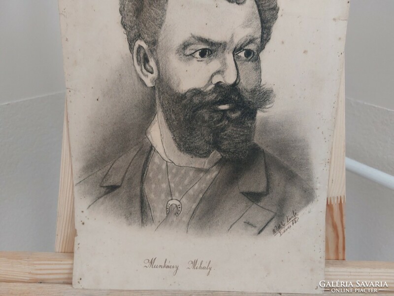 (K) Munkácsy Mihály grafika 1900-ból 42x28 cm