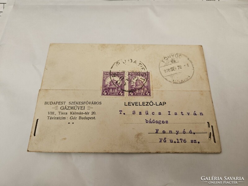 1926-os Fejléces levelezőlap Fonyód