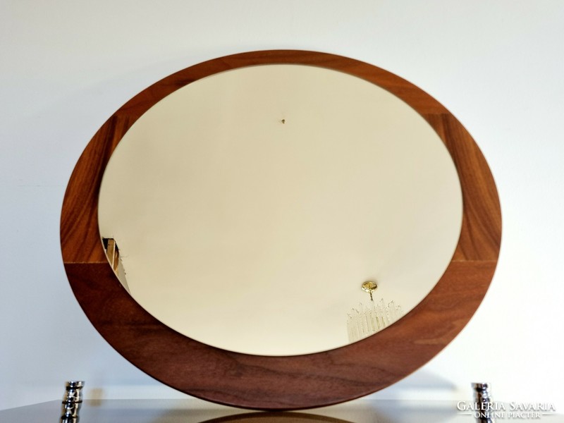 Mid-century wooden framed mirror