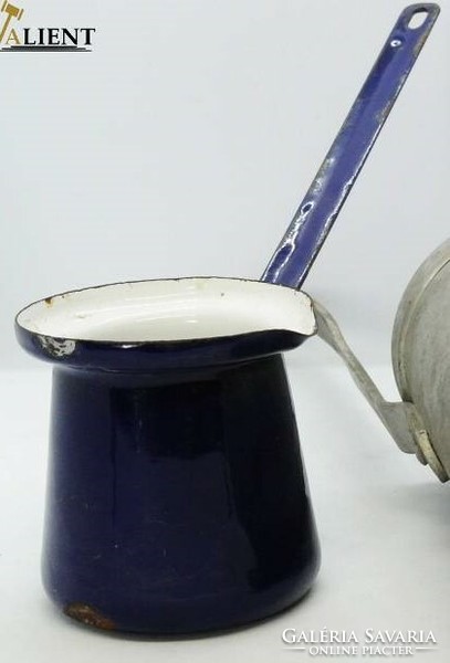Old blue enamel coffee pourer