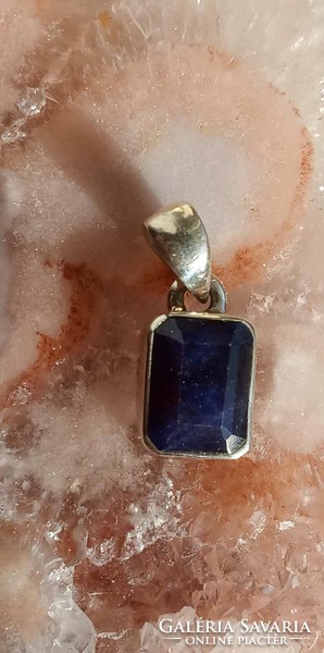 Sapphire pendant 925 sterling silver