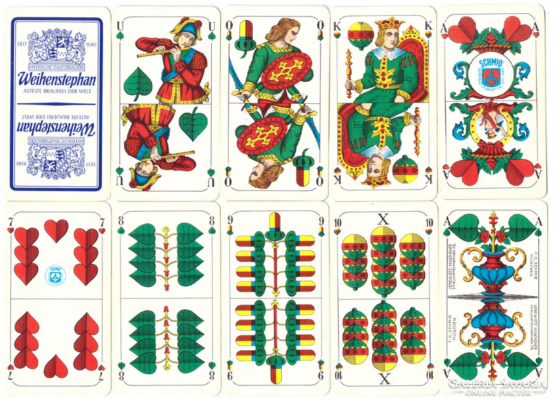 225. Schafkopf tarock német sorozatjelű kártya Bajor kártyakép 36 lap F.X. Schmid  München1970 körül