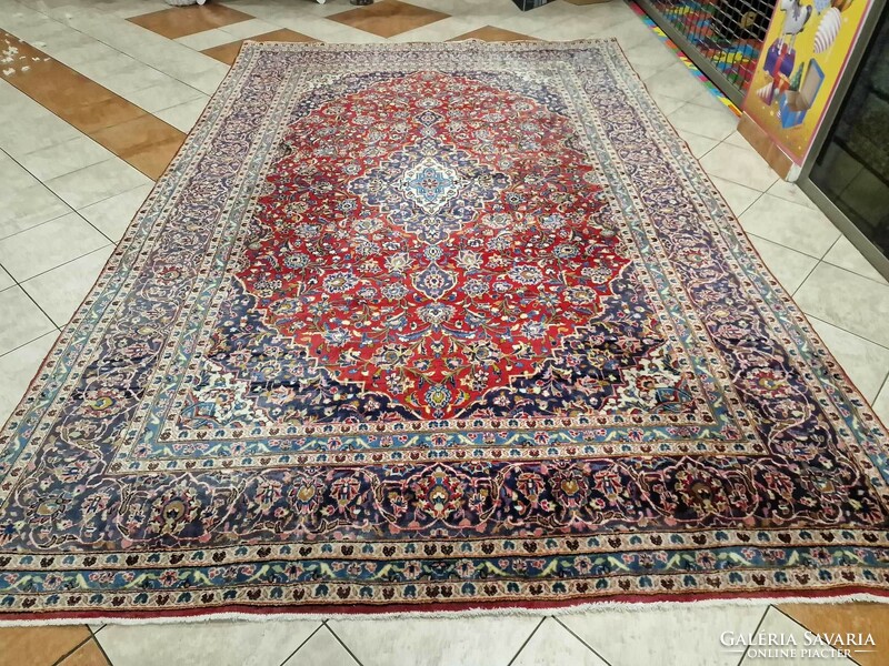 Hatalmas iráni keshan kézi csomózású 240x365 cm gyapjú perzsa szőnyeg MZ242
