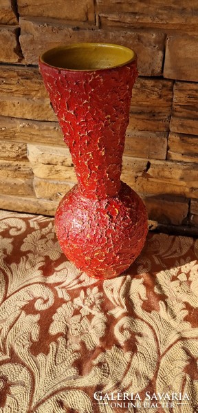 Retro tófej rücskös váza 30cm