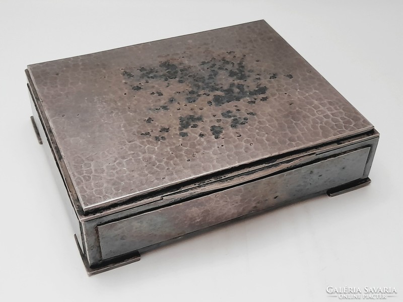 Silver-plated box with wooden insert