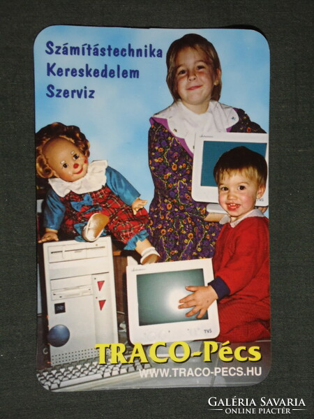 Card calendar, traco computer shop, service, Pécs, children's model, 1998, (6)